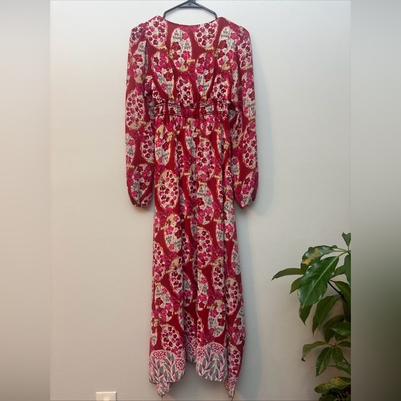 Chelsea and violet by Anthropologie women’s red bohemian maxi dress xs - Picture 3 of 4